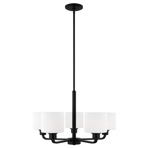 Generation Lighting Canfield Five Light Chandelier in Midnight Black - 3128805-112 Generation Lighting Canfield Five Light Chandelier in Midnight Black - 3128805-112