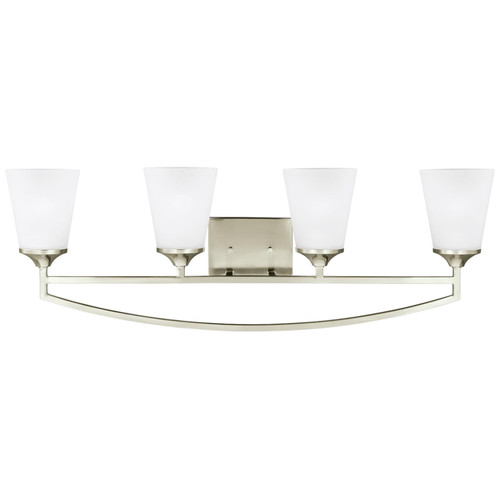 Generation Lighting Hanford Four Light Wall / Bath in Brushed Nickel - 4424504EN3-962 Generation Lighting Hanford Four Light Wall / Bath in Brushed Nickel - 4424504EN3-962