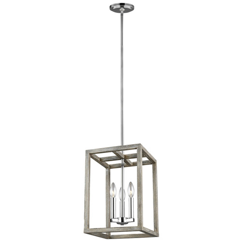 Generation Lighting Moffet Street Three Light Hall / Foyer Pendant in Washed Pine - 5134503-872 Generation Lighting Moffet Street Three Light Hall / Foyer Pendant in Washed Pine - 5134503-872