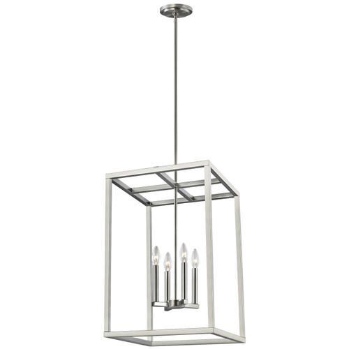 Generation Lighting Moffet Street Four Light Hall / Foyer in Brushed Nickel - 5134504EN-962 Generation Lighting Moffet Street Four Light Hall / Foyer in Brushed Nickel - 5134504EN-962