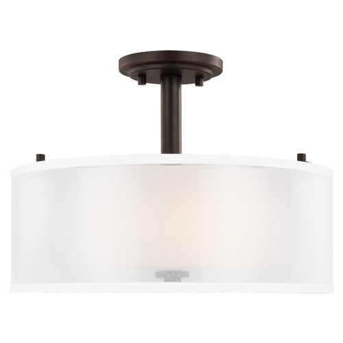 Generation Lighting Elmwood Park Two Light Semi-Flush Mount in Bronze - 7737302-710 Generation Lighting Elmwood Park Two Light Semi-Flush Mount in Bronze - 7737302-710