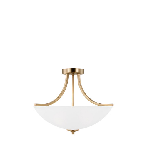 Generation Lighting Geary Three Light Semi-Flush Convertible Pendant in Satin Brass - 7716503-848 Generation Lighting Geary Three Light Semi-Flush Convertible Pendant in Satin Brass - 7716503-848