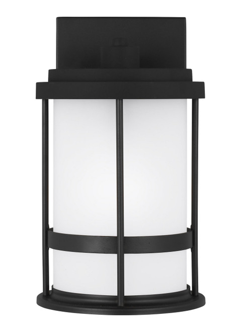 Generation Lighting Wilburn One Light Outdoor Wall Lantern in Black - 8590901DEN3-12