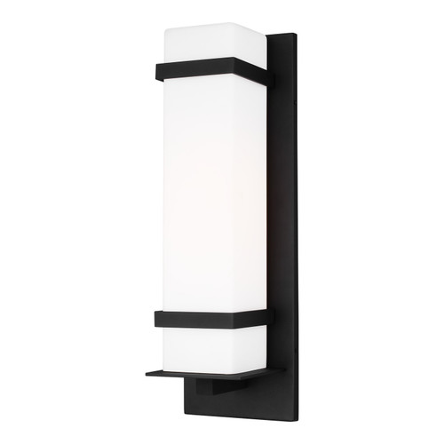 Generation Lighting Alban One Light Outdoor Wall Lantern in Black - 8720701-12 Generation Lighting Alban One Light Outdoor Wall Lantern in Black - 8720701-12