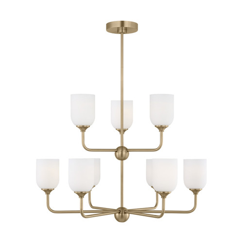 Generation Lighting Emile Nine Light Chandelier in Satin Bronze - GLC1109SB Generation Lighting Emile Nine Light Chandelier in Satin Bronze - GLC1109SB