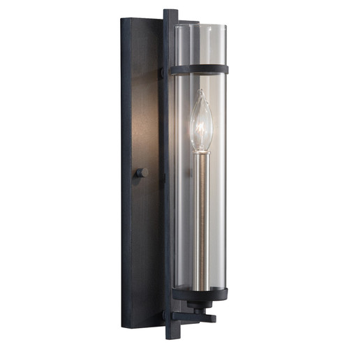 Generation Lighting Ethan One Light Wall Sconce in Antique Forged Iron / Brushed Steel - WB1560AF/BS Generation Lighting Ethan One Light Wall Sconce in Antique Forged Iron / Brushed Steel - WB1560AF/BS