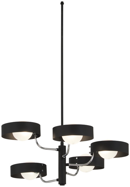 George Kovacs Lift Off Five Light Chandelier in Sand Coal And Polished Nickel - P1565-729 George Kovacs Lift Off Five Light Chandelier in Sand Coal And Polished Nickel - P1565-729