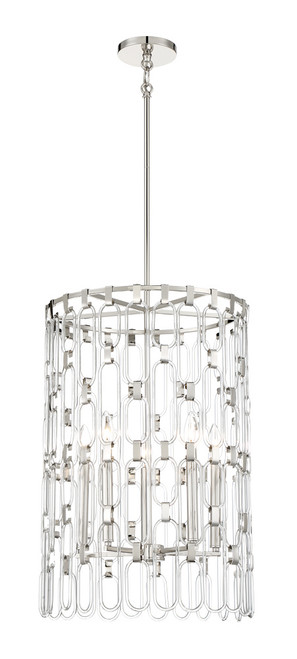 George Kovacs Charming Five Light Pendant in Polished Nickel - P5385-613 George Kovacs Charming Five Light Pendant in Polished Nickel - P5385-613