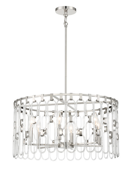 George Kovacs Charming Six Light Pendant in Polished Nickel - P5386-613