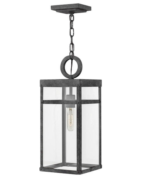 Hinkley Porter LED Hanging Lantern in Aged Zinc - 2802DZ-LL