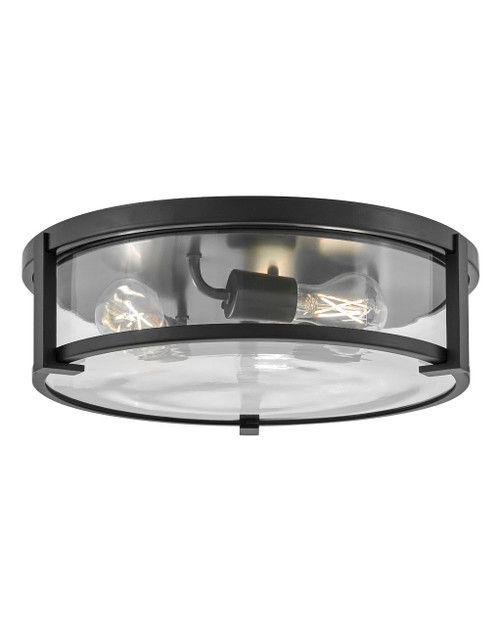 Hinkley Lowell LED Flush Mount in Black - 3243BK-CL