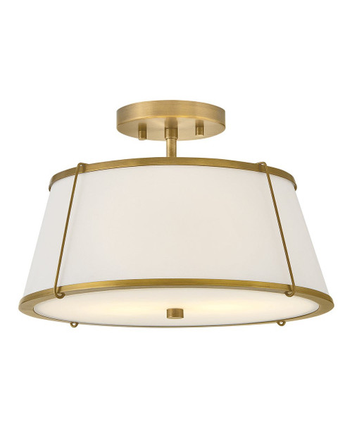 Hinkley Clarke LED Semi-Flush Mount in Lacquered Dark Brass - 4893LDB-OW