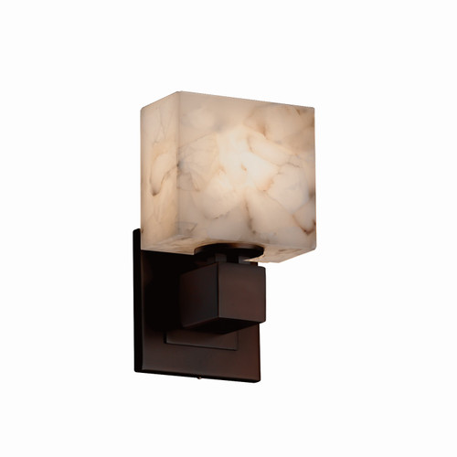 Justice Designs Alabaster Rocks One Light Wall Sconce in Dark Bronze - ALR-8707-55-DBRZ