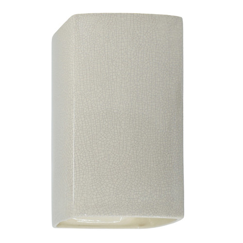 Justice Designs Ambiance LED Lantern in White Crackle - CER-0955W-CRK-LED1-1000