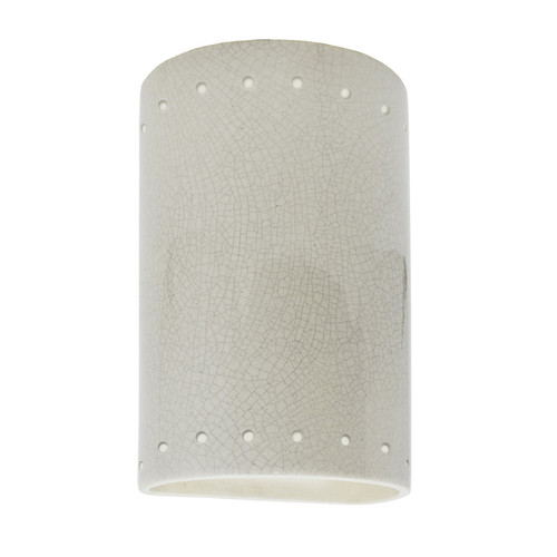 Justice Designs Ambiance LED Lantern in White Crackle - CER-0995-CRK-LED1-1000