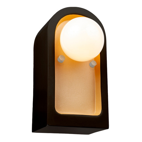 Justice Designs Ambiance Collection One Light Wall Sconce in Carbon Matte Black with Champagne Gold internal finish - CER-3010-CBGD