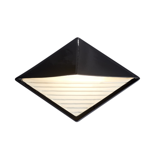Justice Designs Ambiance LED Wall Sconce in Gloss Black w/Matte White - CER-5600W-BKMT