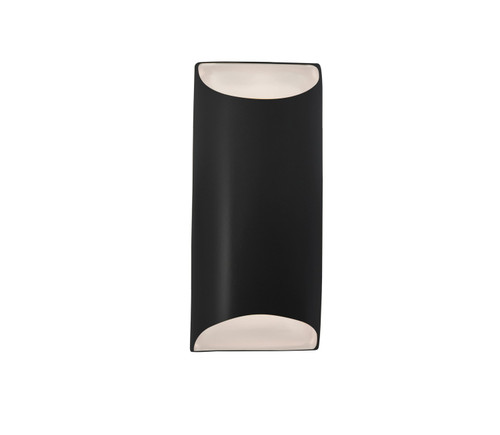 Justice Designs Ambiance Two Light Wall Sconce in Carbon - Matte Black - CER-5755-CRB