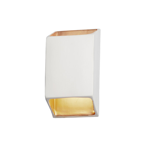 Justice Designs Ambiance LED Wall Sconce in Matte White with Champagne Gold internal - CER-5875W-MTGD Justice Designs Ambiance LED Wall Sconce in Matte White with Champagne Gold internal - CER-5875W-MTGD