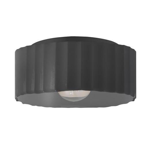 Justice Designs Radiance One Light Flush-Mount in Carbon - Matte Black - CER-6187-CRB