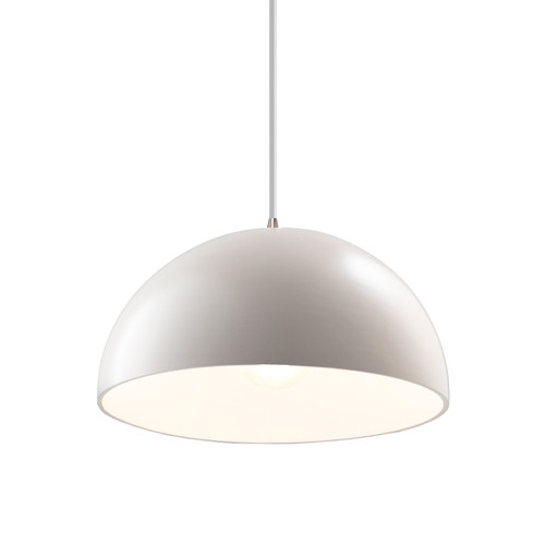 Justice Designs Radiance One Light Pendant in Matte White - CER-6250-MAT-NCKL-WTCD