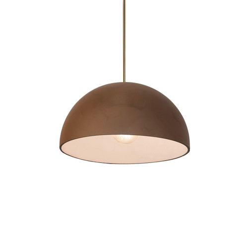 Justice Designs Radiance One Light Pendant in Terra Cotta - CER-6250-TERA-ABRS-RIGID