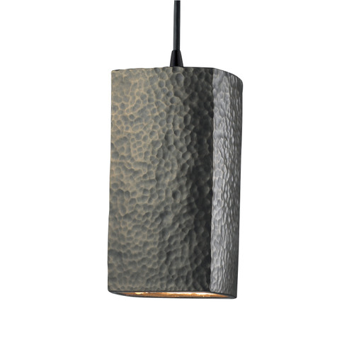 Justice Designs Radiance One Light Pendant in Hammered Brass - CER-6210-HMBR-MBLK-BKCD