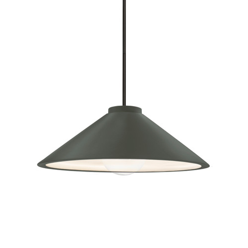 Justice Designs Radiance One Light Pendant in Pewter Green - CER-6240-PWGN-MBLK-RIGID