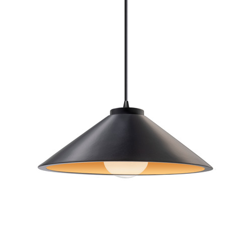 Justice Designs Radiance One Light Pendant in Carbon Matte Black with Champagne Gold - CER-6240-CBGD-MBLK-BKCD