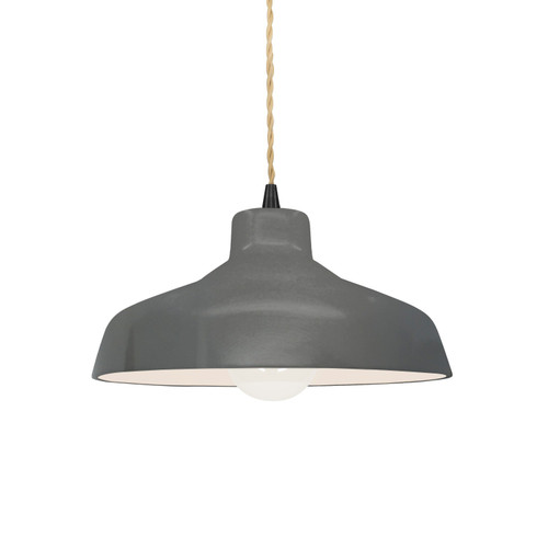 Justice Designs Radiance One Light Pendant in Gloss Grey - CER-6260-GRY-MBLK-BEIG-TWST