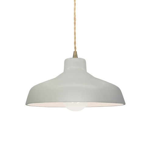 Justice Designs Radiance One Light Pendant in Matte White - CER-6260-MAT-ABRS-BEIG-TWST