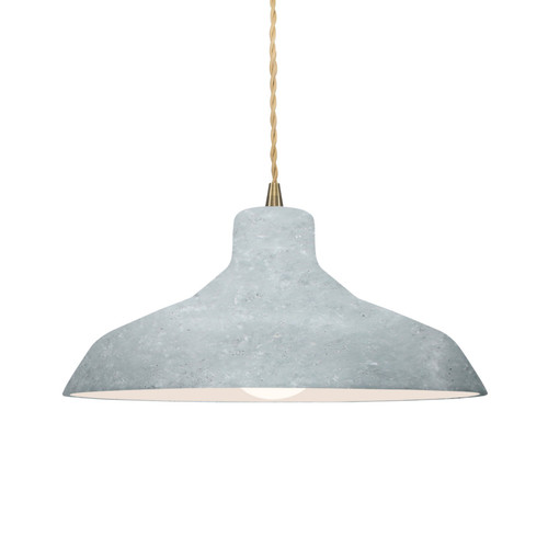 Justice Designs Radiance One Light Pendant in Concrete - CER-6263-CONC-ABRS-BEIG-TWST
