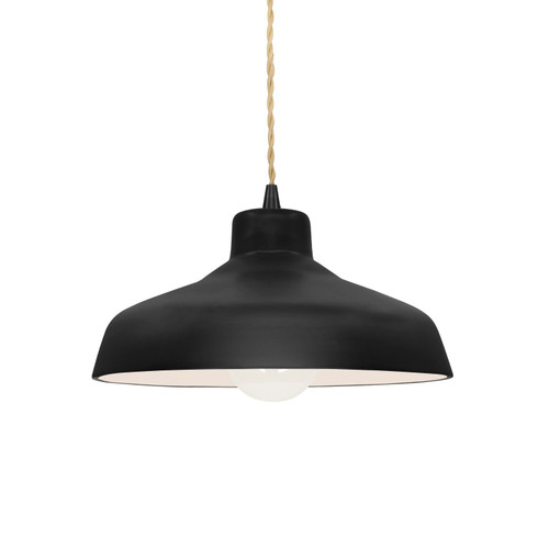 Justice Designs Radiance One Light Pendant in Carbon - Matte Black - CER-6260-CRB-MBLK-BEIG-TWST
