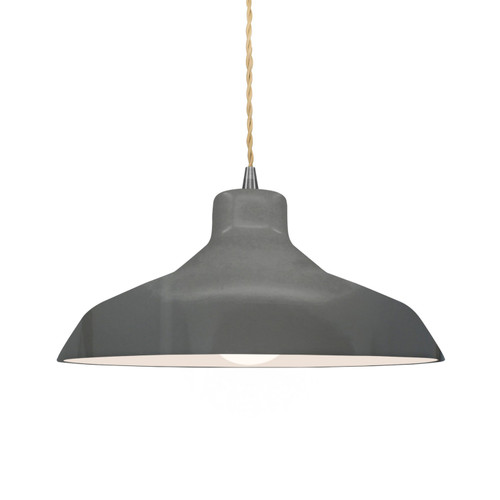 Justice Designs Radiance One Light Pendant in Gloss Grey - CER-6263-GRY-NCKL-BEIG-TWST