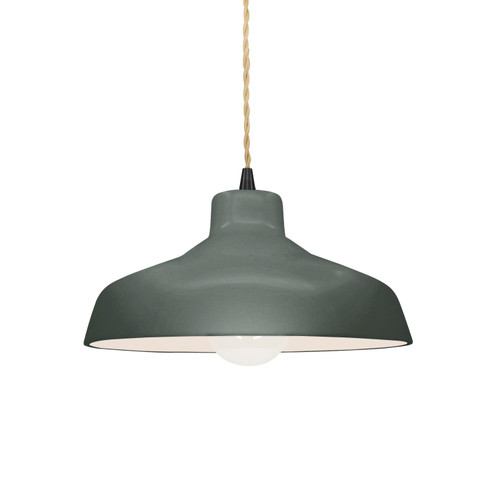 Justice Designs Radiance One Light Pendant in Pewter Green - CER-6260-PWGN-MBLK-BEIG-TWST