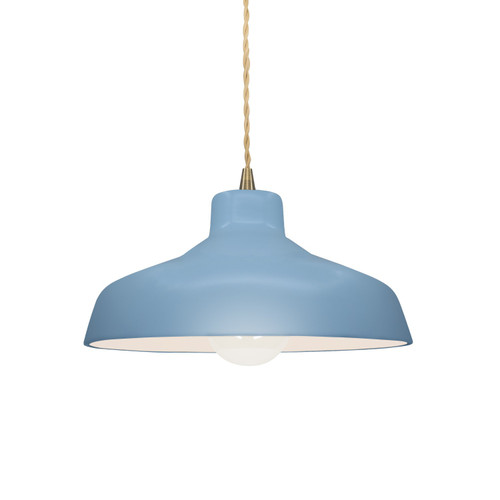 Justice Designs Radiance One Light Pendant in Sky Blue - CER-6260-SKBL-ABRS-BEIG-TWST