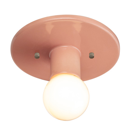 Justice Designs Radiance Collection One Light Flush-Mount in Gloss Blush - CER-6275-BSH