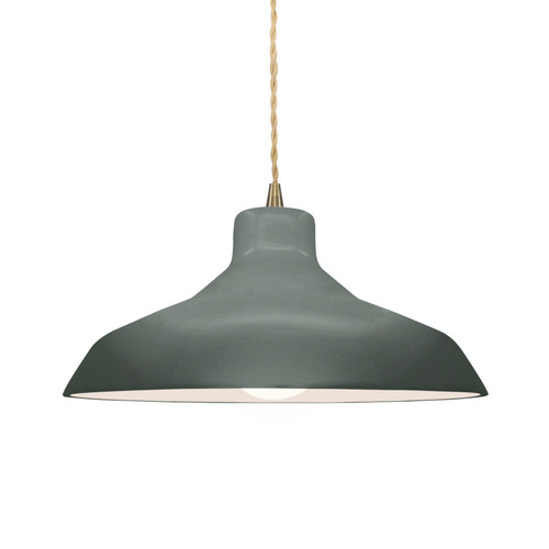 Justice Designs Radiance One Light Pendant in Pewter Green - CER-6263-PWGN-ABRS-BEIG-TWST
