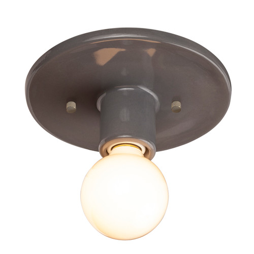 Justice Designs Radiance Collection One Light Flush-Mount in Gloss Grey - CER-6275-GRY