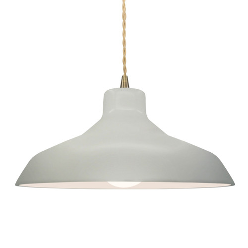 Justice Designs Radiance One Light Pendant in Matte White - CER-6265-MAT-ABRS-BEIG-TWST