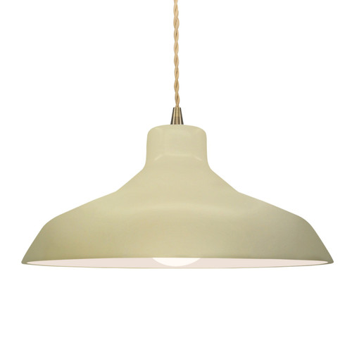 Justice Designs Radiance One Light Pendant in Vanilla (Gloss) - CER-6265-VAN-ABRS-BEIG-TWST