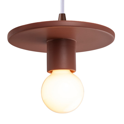 Justice Designs Radiance One Light Pendant in Canyon Clay - CER-6320-CLAY-DBRZ-WTCD