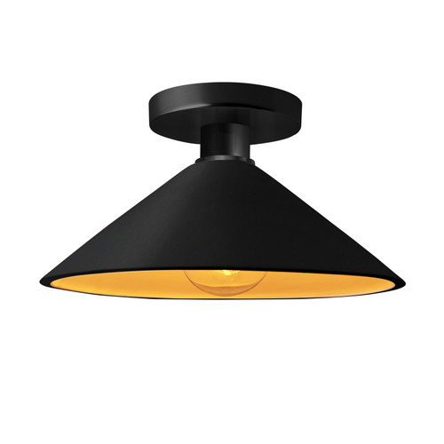 Justice Designs Radiance One Light Semi-Flush Mount in Carbon Matte Black w/ Champagne Gold - CER-6330-CBGD-MBLK