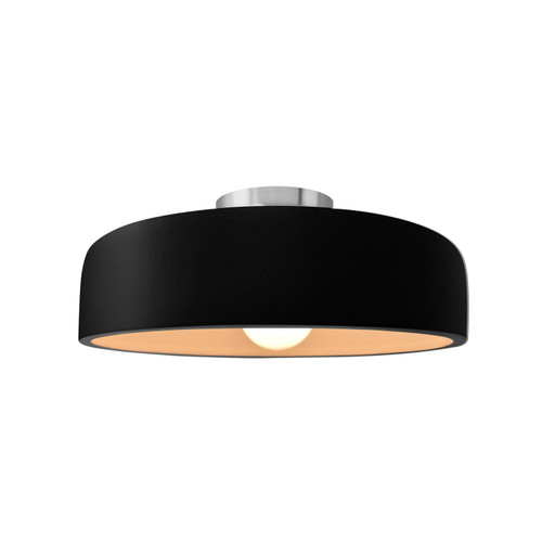 Justice Designs Radiance One Light Semi-Flush Mount in Carbon - Matte Black - CER-6343-CRB-NCKL