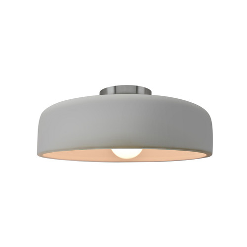 Justice Designs Radiance One Light Semi-Flush Mount in Matte White - CER-6343-MAT-NCKL