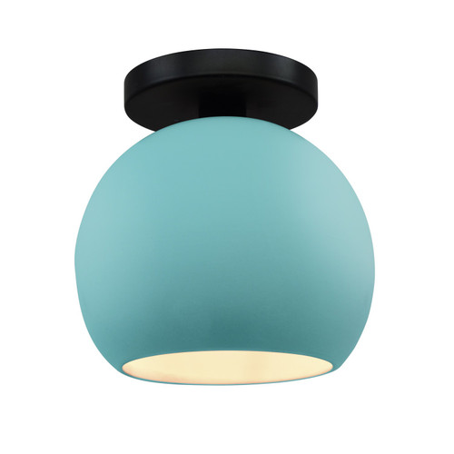 Justice Designs Radiance One Light Semi-Flush Mount in Reflecting Pool - CER-6353-RFPL-MBLK