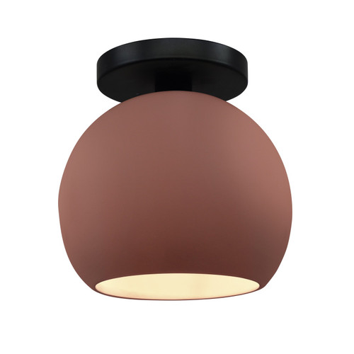 Justice Designs Radiance One Light Semi-Flush Mount in Canyon Clay - CER-6353-CLAY-MBLK