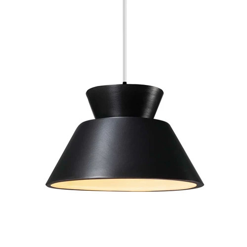 Justice Designs Radiance One Light Pendant in Carbon - Matte Black - CER-6420-CRB-MBLK-WTCD