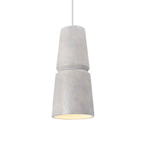 Justice Designs Radiance One Light Pendant in Concrete - CER-6430-CONC-MBLK-WTCD