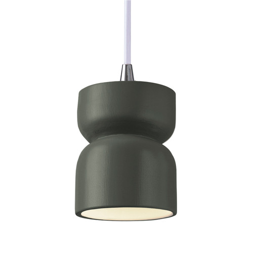Justice Designs Radiance One Light Pendant in Pewter Green - CER-6500-PWGN-CROM-WTCD